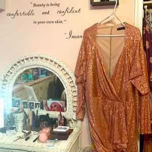 Sequin rose gold dress